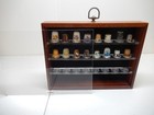 Enclosed Thimble Display Case With 16 Collectible Thimbles 10 x7 x1 5 