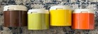 Vintage Tupperware Stacking Spice Shakers Harvest Colors With lid  Set Of 4