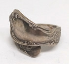 Vintage Silver Plated Wm Rogers Oneida Spoon Flower Wrap Ring Size 6