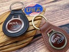 New Rare Vintage 1970s Chevy Nova Chevrolet Car Leather Key Chain Ring Fob Nos
