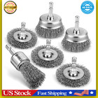 6pcs Professional Carbon Steel Wire Wheel Brush For Drill - Cleaning Rust Attach