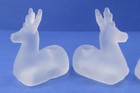  4  Frosted Glass Deer Holiday Christmas Candle Holders 2 75  Tall