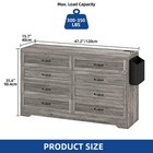 Farmhouse 8 Drawer Dresser 47 2  W Large Vintage Double Dresser Chest Of Drawers