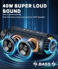 Bluetooth Speakers  Portable Wireless Stereo Speaker - Ipx7 Waterproof  40w L   
