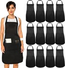 15 Pack Bib Apron  Unisex Water And Oil Resistant Kitchen Chef Apron With 2 P   