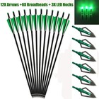 12pcs Crossbow Arrows 20  Hunting Bolts   or Broadheads Lighted Nocks Archery 