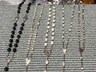 Vintage Lot 5 Crucifix Rosary Jerusalem Glass Beads Estate Find  9 