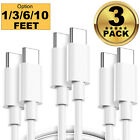 3x Usb-c To Usb-c Cable Fast Charger Type C Charging Cord Data Sync 1 3 6 10 Ft