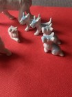 Vintage Mixed Lot Of 10 Ceramic Dog Figurines Made In Japan Mid Century