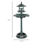 3-in-1 Outdoor Pedestal Bird Bath Garden D  cor Feeder Planter Resin Freestanding