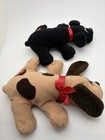 Vintage Pound Puppies Plush 1980s 1990s Dogs Black Lab Brown Lot