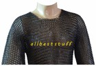Mild Steel Butted Chain Mail Shirt Black Large Hauberk Medieval Chainmail Armor