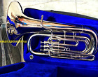Tuba Eb Pitch Of Pure Brass In Chrome Polish   Hard Cushion Case   Free Shipping