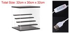 Clear Acrylic Display Case With Led Light 4 Tier Dustproof Showcase Boxes Stand