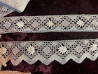Antique Puy Bobbin Lace - Matching Rib And Border  Handmade