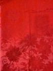 Christmas Red Tablecloth 60    X 84     W red Poinsettias Embossed Holiday Table