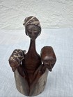 Vintage Hand Carved African Tribal Wood Art Sculpture Mother  Boy   Girl
