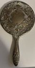 Antique Vintage Beautiful Silver Plated 9    Ornate Vanity Hand Held Mirror Heavy