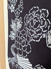 Japanese Kimono Cotton Yukata Navy Blue White Floral Nature Summer Wear