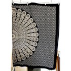 Vintage 72    X 54    Black   White Tribal Design 100  Cotton Tapestry Wall Hanging
