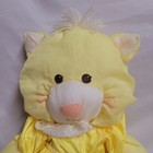 Vintage 1986 Fisher Price Puffalumps Cat Kitten Puffalump Yellow Nylon Plush