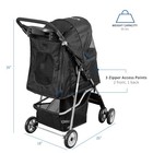 Vivo Four Wheel Pet Stroller   Cat   Dog Foldable Carrier Strolling Cart Black
