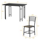 5 Piece Dining Set Home Kitchen Table And 4 Chairs With Metal Legs Modern Black