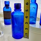 Apothecary Vintage Cobalt Blue Glass Bottle 6 x2  