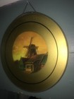 Vintage Antique Glass Chimney Flue Cover 10inch Dutch Windmill