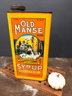 Antique Old Manse 5 Lb  Maple Syrup Tin Litho Can Collect Country Store Grocery