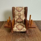 Vintage Retro Wooden Chair Pin Cushion Sewing Spool Holder
