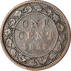 1858 1c Canada One Cent Vg scratch  K19179