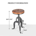 Antique Industrial Diy Crank Stool Cast Iron Three-legged Chair Bar Stool Woo   