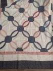 Quilt Top King Queen 102 x 84  Machine Pieced Intricate Pattern Fan Corners