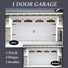 Magnetic Garage Door Decorative Faux Hinges Handles Black Accents Hardware Kit