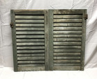 Pair Vtg Green Shabby Antique House Wood Window Shutters 16x28 Chic Old 1353-26b