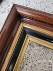 Antique Eastlake Walnut Deep Shadowbox Picture Frame Ebonized Spoon Carving  c 