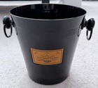 Vintage Veuve Clicquot Champagne Metal Ice Bucket Vogalu France Black