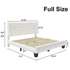 Full Queen Size Led Bed Frame With Upholstered Bed With Adjustable Headboard