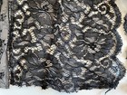Black Antique Vtg French Chantilly Lace Wide 3 Pcs 5 25 x 46   6 x16   6 x24   