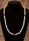 Bone Coral Turquoise Necklace 925 Sterling Silver Adjustable 18-24  Handmade