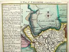 Cheshire By Badeslade   Toms C1742 Genuine Antique Map Original Hand Colouring
