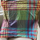 Vtg Designers Guild Italy Colorful Madras Plaid Euro Pillow Sham 26    Euc