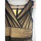 Vintage Cami Black Mesh Gold Overlay Sleeveless V-neck Midi Cocktail Dress 8