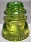 Vintage Hemingray 42 Glass Insulator Hand Colorized Green Uranium Glass Look