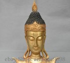 15   Old Tibet Bronze Gold Gilt Kwan-yin Guan Yin Boddhisattva Half Body Statue