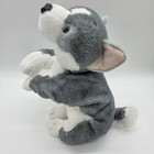 Fao Schwarz Husky Plush 14    Gray   White Stuffed Animal Dog Soft Toy     New   