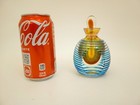Art Glass Perfume Bottle Iridescent Cutaway View   Stopper Unmarked