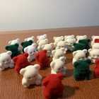 Vtg Mini Christmas Flocked Bear Lot Of 30 Taiwan 1 Inch