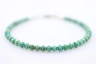 Turquoise Bracelet With Southwestern Sterling Silver Navajo Accents  4mm